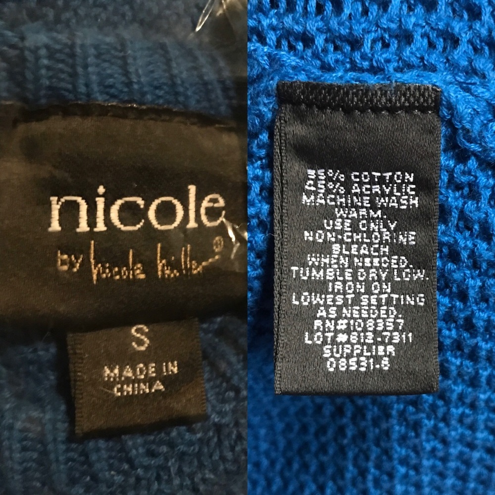 Nicole Miller Blue zip back high low knit sweater - Picture 8 of 8